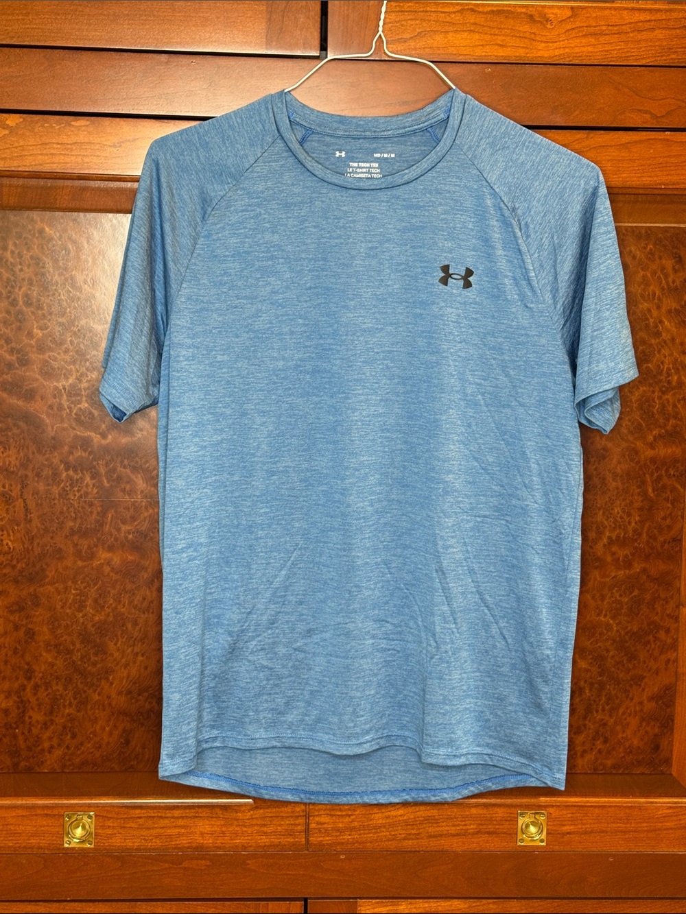 Under Armour Men's M Heathered Light Blue Short-Sleeve tech Performance Tee